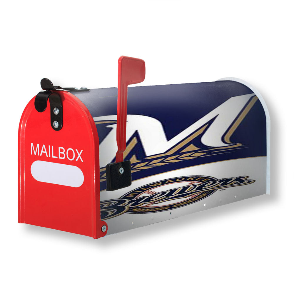 Milwaukee Brewers Blue Wht Magnetic Mailbox Cover - 18.0" x 21.0"