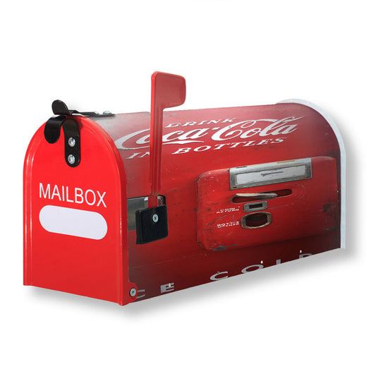 Old Coca Cola Ice Cold Vending Machine Magnetic Mailbox Cover 18" x 21" Outdoor Decor