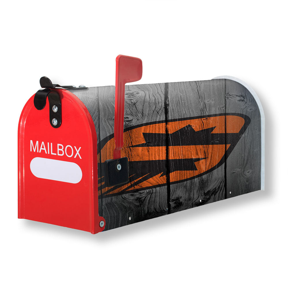 Phoenix Suns Logo Dark Wood Wallpaper Magnetic Mailbox Cover - 18.0" x 21.0"