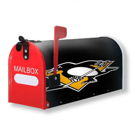 Pittsburgh Penguins Black Logo Magnetic Mailbox Cover 18" x 21" Outdoor Decor
