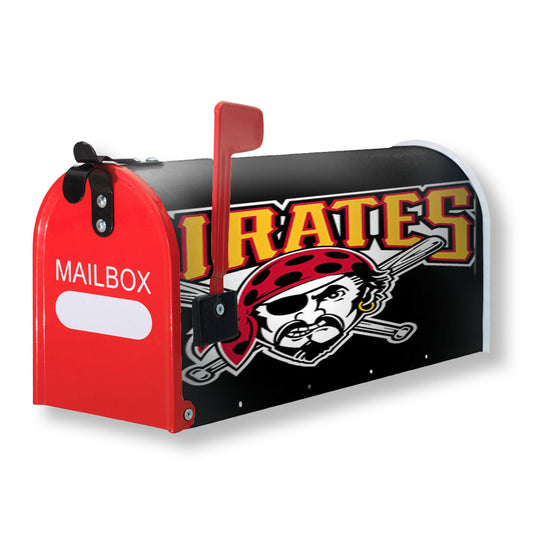 Pittsburgh Pirates Black Background Magnetic Mailbox Cover 18" x 21" Outdoor Decor