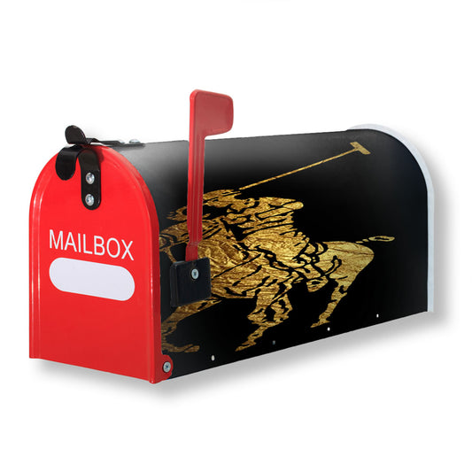 Polo Ralph Lauren Black Gold Logo Magnetic Mailbox Cover 18" x 21" Outdoor Decor