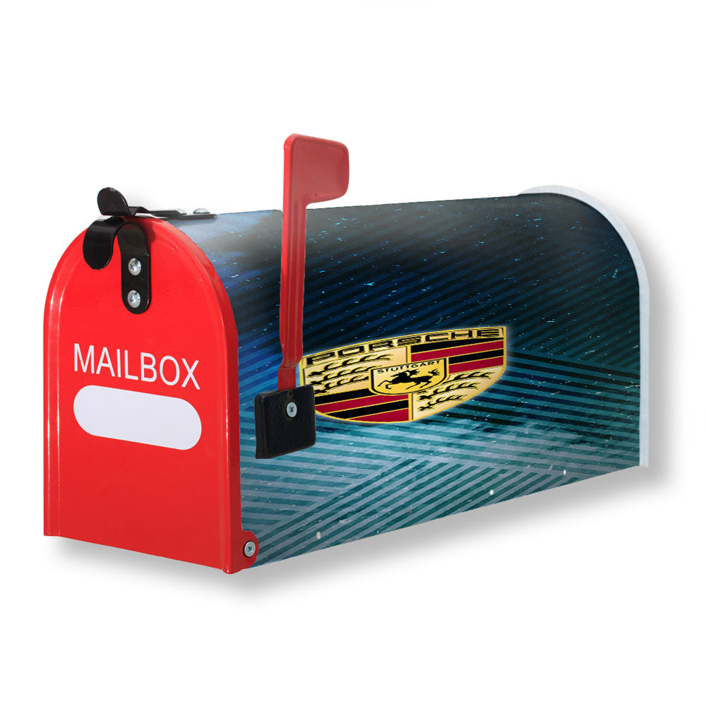 Porsche Logo Stripes Art Magnetic Mailbox Cover - 18.0" x 21.0"