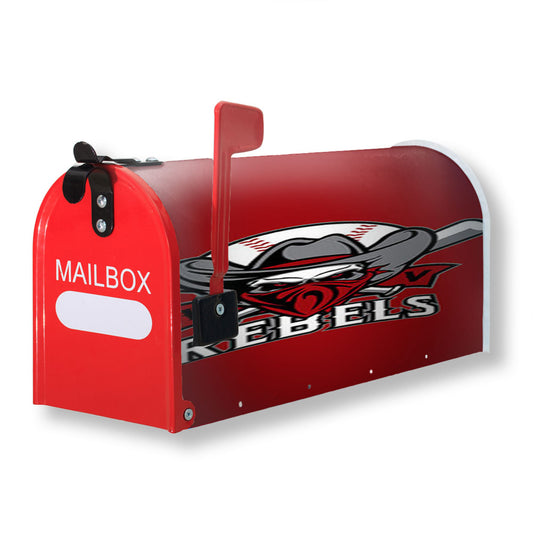 Rebels Baseball Logo Red Magnetic Mailbox Cover 18" x 21" Outdoor Decor