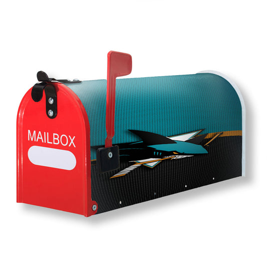 San Jose Sharks Logo Jersey Magnetic Mailbox Cover 18" x 21" Outdoor Decor