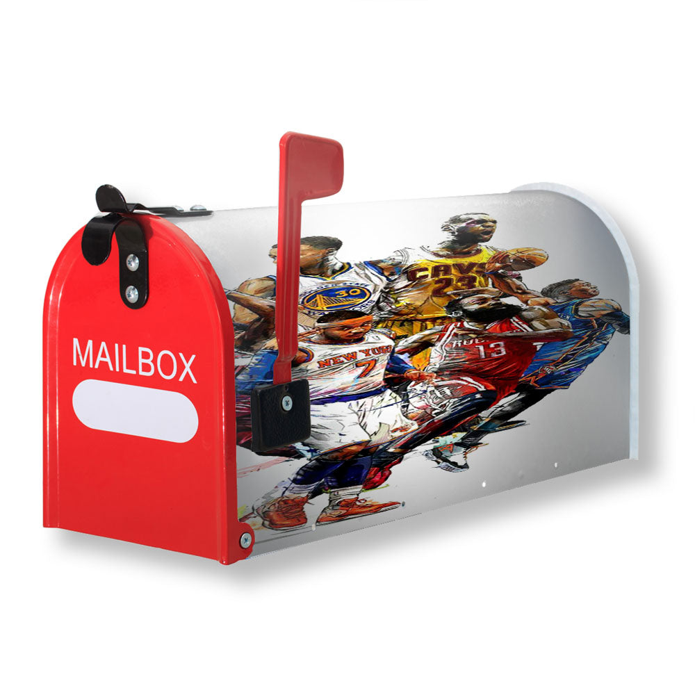 Six Legendary Nba Players Art Magnetic Mailbox Cover - 18.0" x 21.0"