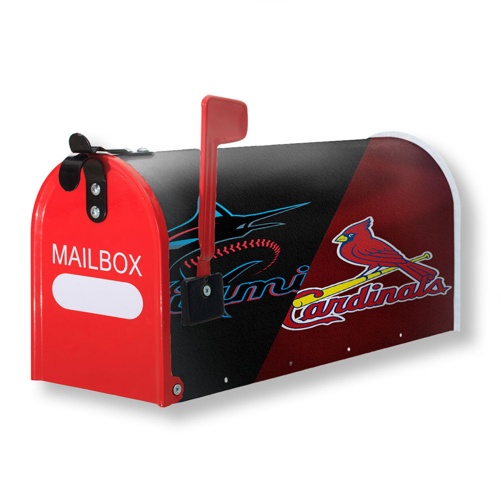 St Louis Cardinals X Miami Marlins Emblem Magnetic Mailbox Cover - 18.0" x 21.0"