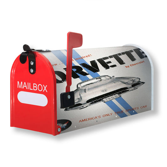 Vintage Corvette Poster Magnetic Mailbox Cover 18" x 21" Outdoor Decor