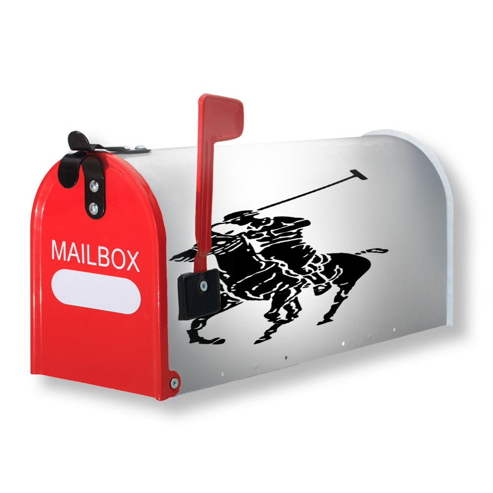 White Black Polo Ralph Lauren Logo Magnetic Mailbox Cover - 18.0" x 21.0"