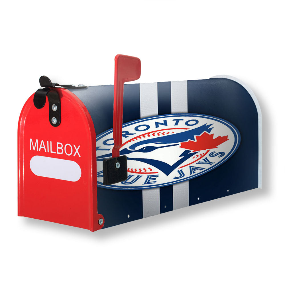 Blue Jays Logo And Stripes Magnetic Mailbox Cover - 18.0" x 21.0"