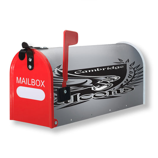 Cambridge Falcons Logo Silver Magnetic Mailbox Cover 18" x 21" Outdoor Decor