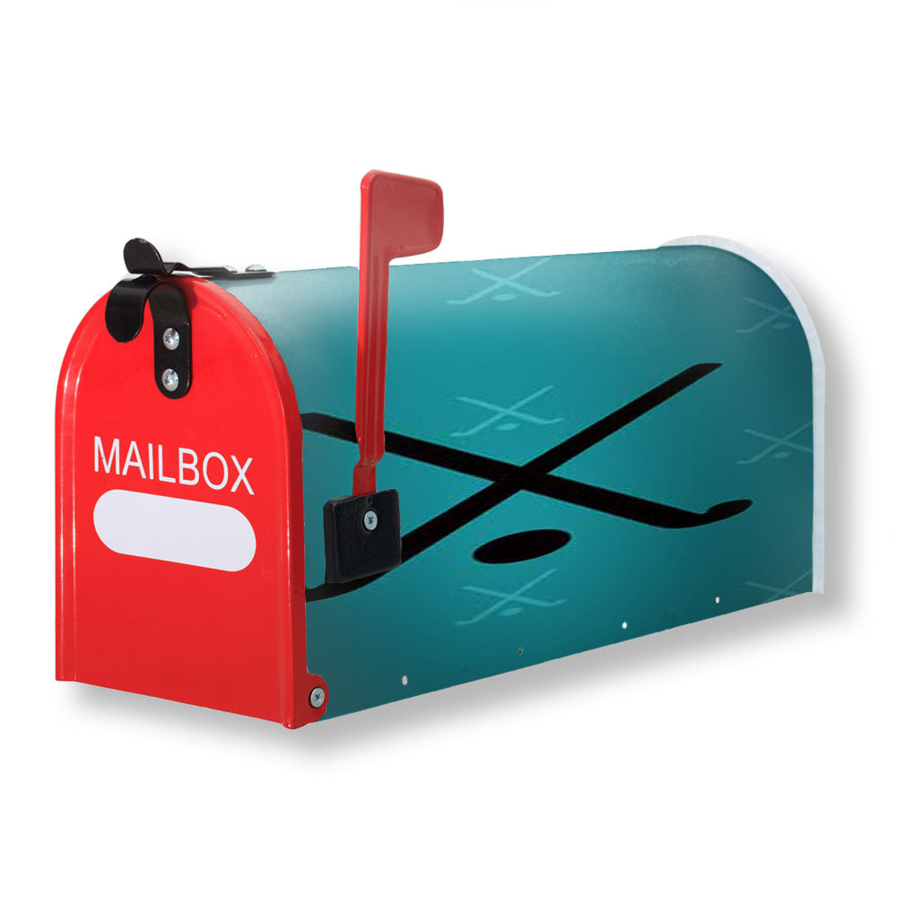 Field Hockey Symbol On Green Magnetic Mailbox Cover - 18.0" x 21.0"
