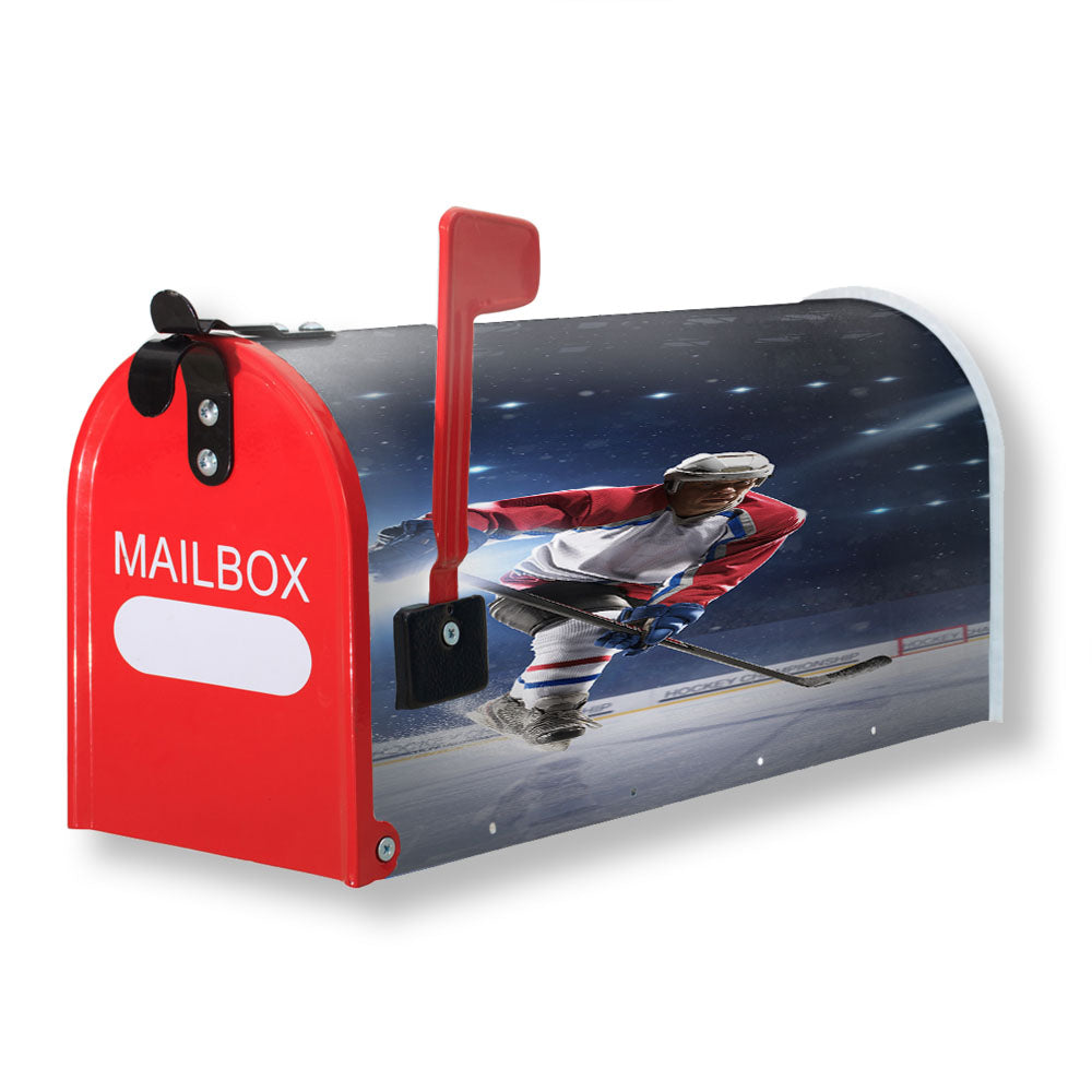 Hockey Man Ice Uniform Magnetic Mailbox Cover - 18.0" x 21.0"