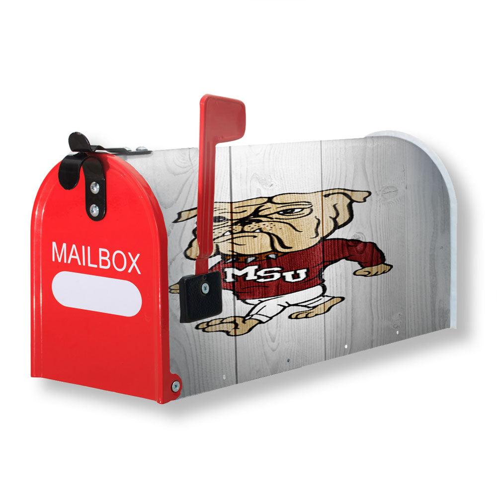 Mississippi University Logo White Wood Wallpaper Magnetic Mailbox Cover - 18.0" x 21.0"