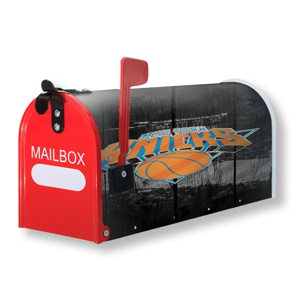 New York Knicks Stadium Logo Dark Wood Wallpaper Magnetic Mailbox Cover - 18.0" x 21.0"