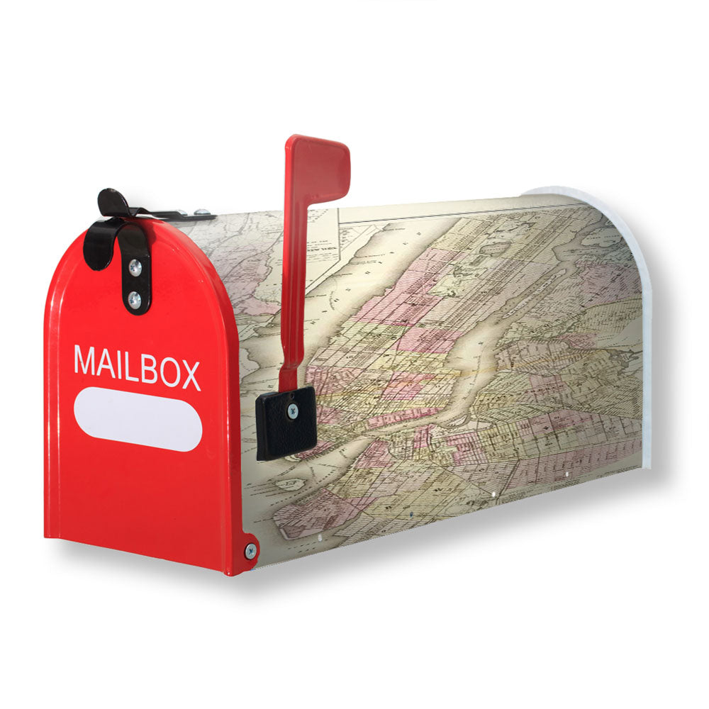 Old New York City Map Magnetic Mailbox Cover - 18.0" x 21.0"
