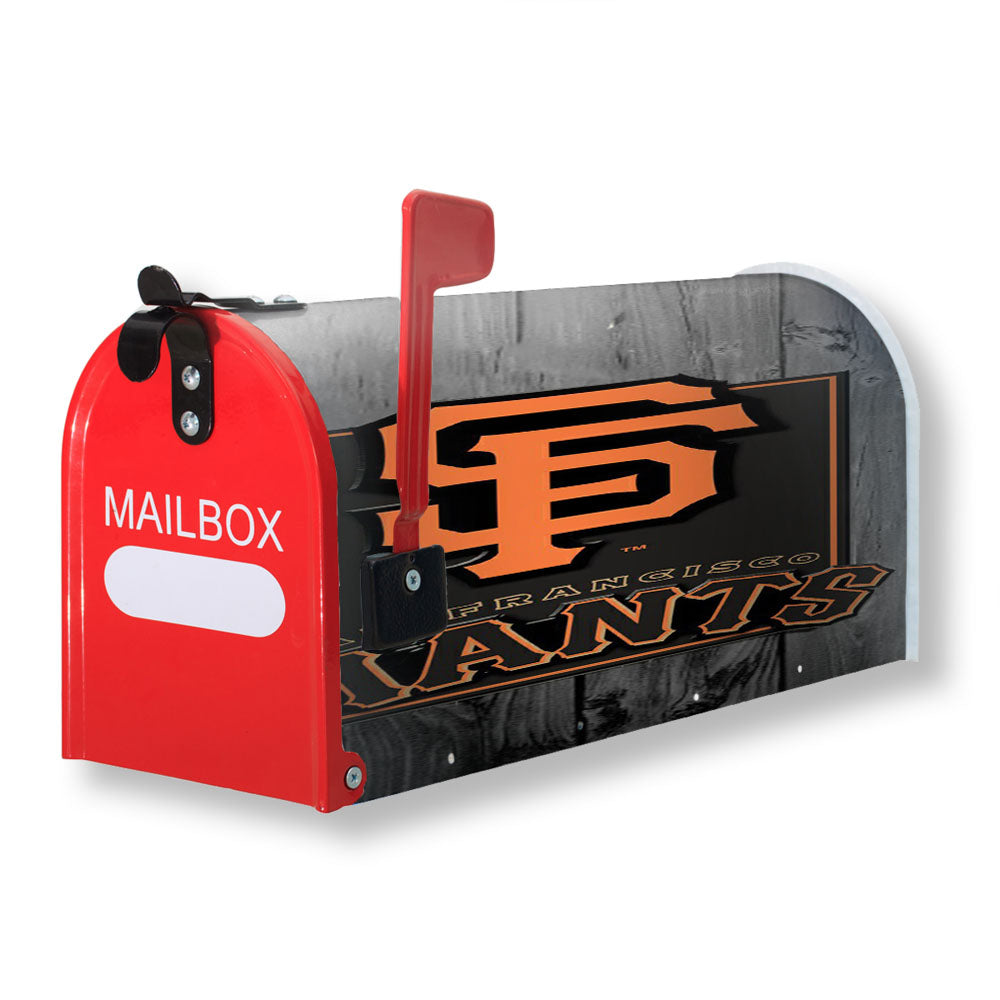 San Francisco Giants Logo Dark Wood Wallpaper Magnetic Mailbox Cover - 18.0" x 21.0"