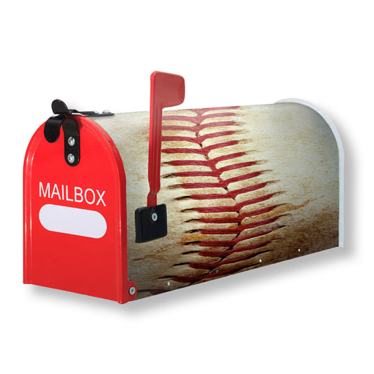 Vintage Baseball Stitching Magnetic Mailbox Cover 18" x 21" Outdoor Decor
