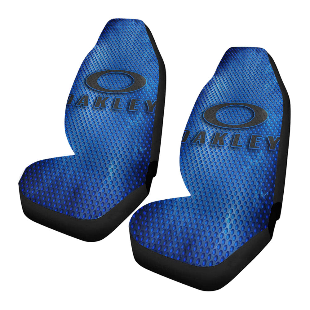 Blue Fiber Carbon Oakley Logo Wallpaper Car Seat Covers