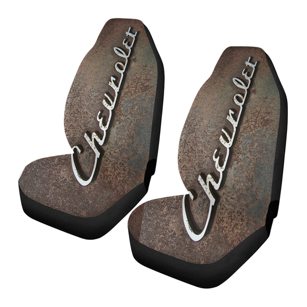 Chevy Chevrolet Vintage Metal Logo Car Seat Covers