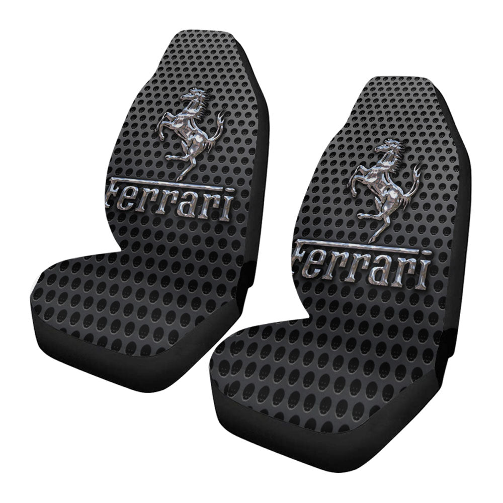 Ferrari Prancing Horse Of Maranello Dark Metal Mesh Car Seat Covers