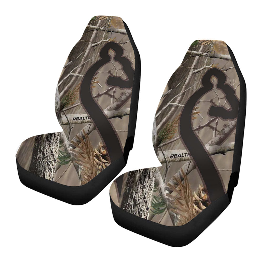 Love Browning Deer Camo Real Tree Couple 2 Car Seat Covers