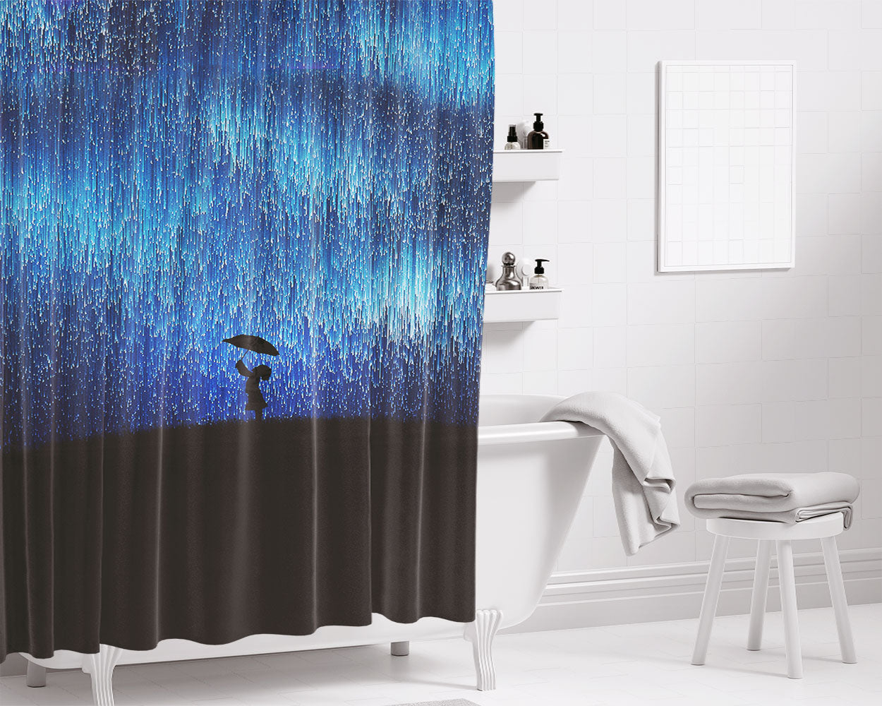 Rain S Bathroom Shower Curtain Fabric Waterproof | 66 X 72 Inch
