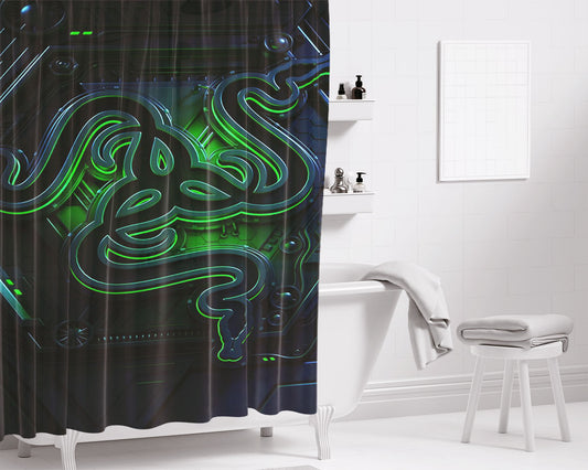 Razer Protect Skin Guard Bathroom Shower Curtain Fabric Waterproof | 66 X 72 Inch