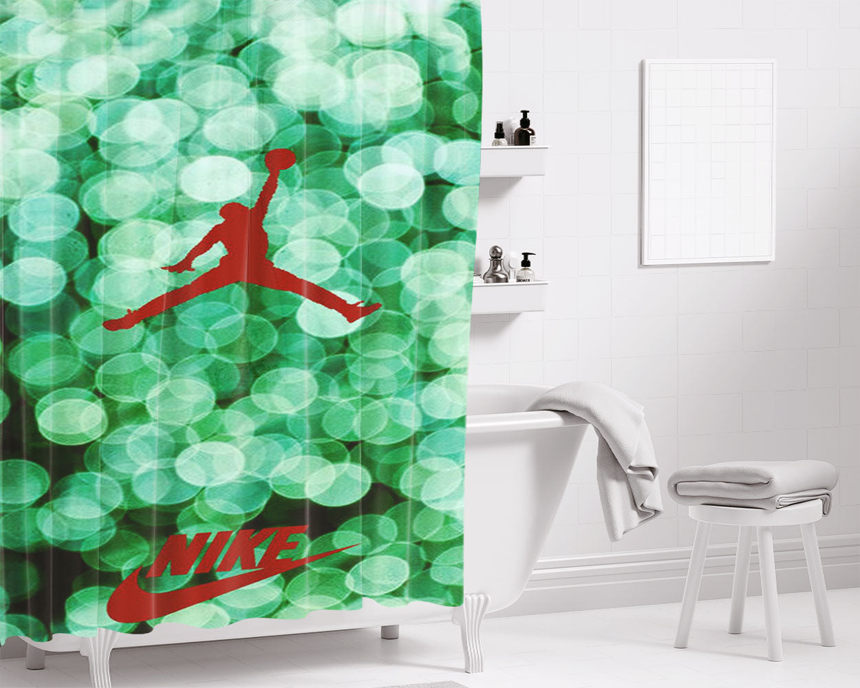 Red Lightning Mcqueen Bathroom Shower Curtain Fabric Waterproof | 66 X 72 Inch