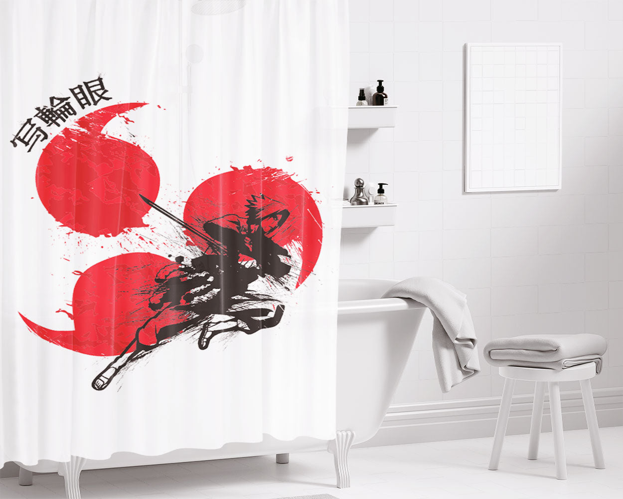 Sharingan Bathroom Shower Curtain Fabric Waterproof | 66 X 72 Inch