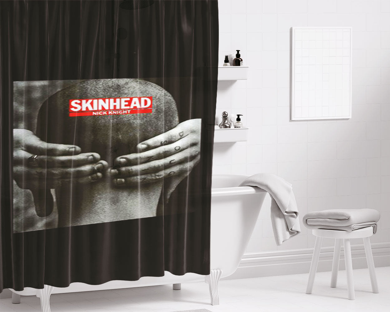 Skinhead Oi Hardcore Punk Bathroom Shower Curtain Fabric Waterproof | 66 X 72 Inch