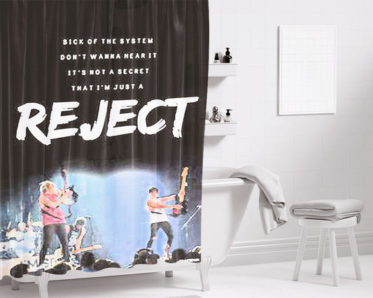 30 Second To Mars Black White Logo Bathroom Shower Curtain Fabric Waterproof | 66 X 72 Inch