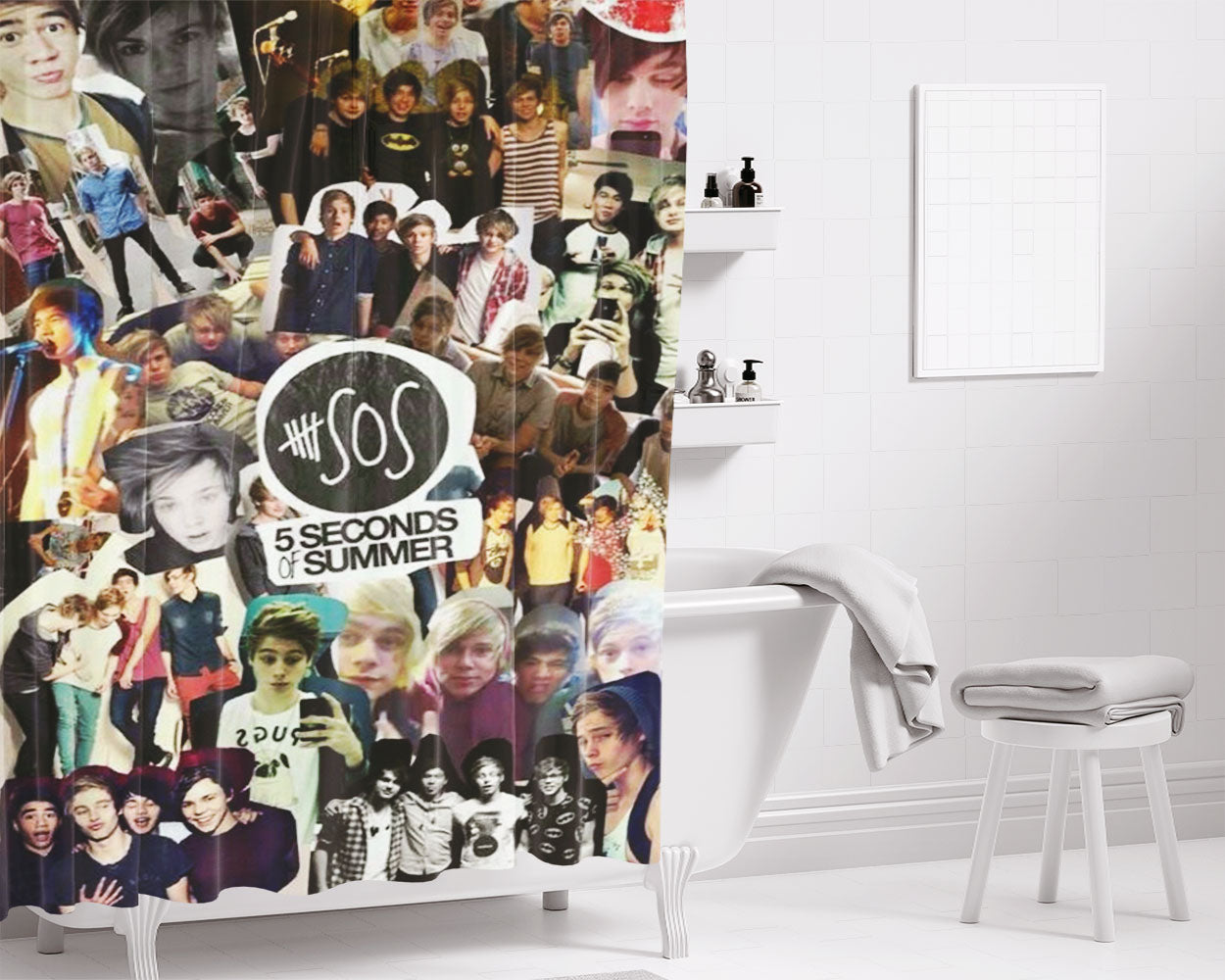 50Th Birthday Black Bathroom Shower Curtain Fabric Waterproof | 66 X 72 Inch