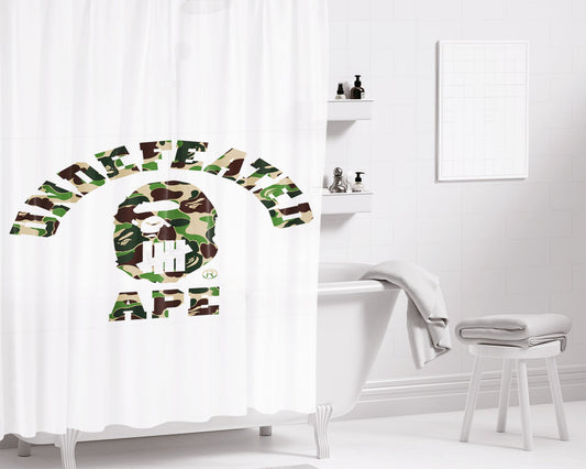 A Bathing Ape Grey Bathroom Shower Curtain Fabric Waterproof | 66 X 72 Inch