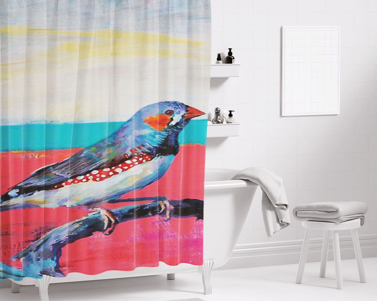A Pattern With The Letter Bathroom Shower Curtain Fabric Waterproof | 66 X 72 Inch