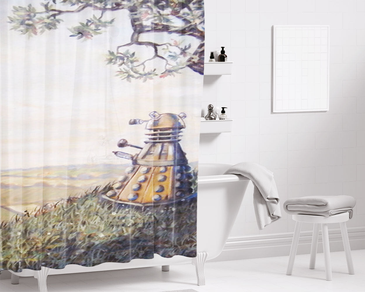 A Pll-Y41 Bathroom Shower Curtain Fabric Waterproof | 66 X 72 Inch