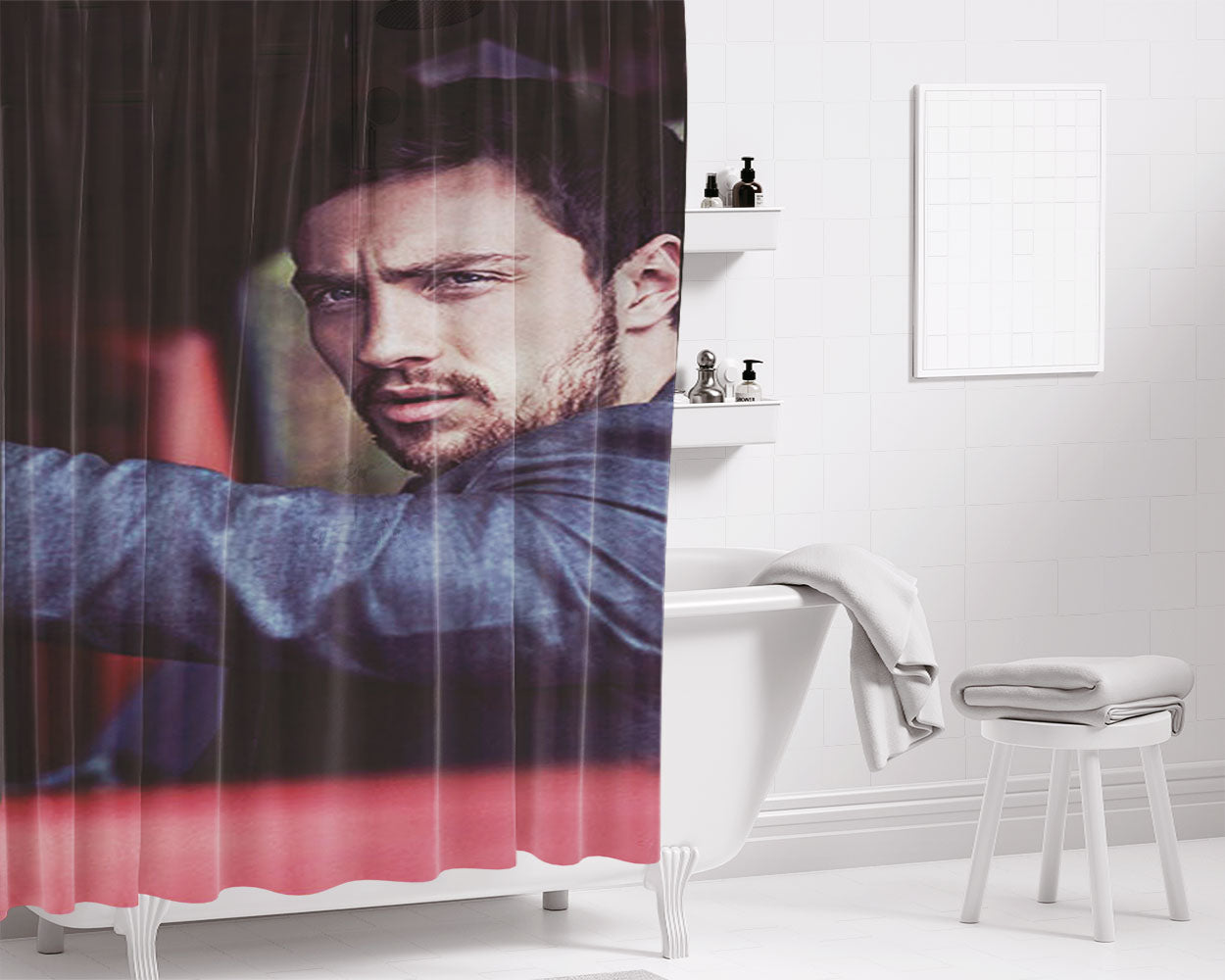 Aaron Taylor Johnson Boxer Bathroom Shower Curtain Fabric Waterproof | 66 X 72 Inch