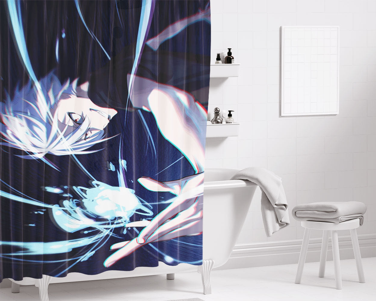 Accelerator Angel To Aru Majutsu No Index Bathroom Shower Curtain Fabric Waterproof | 66 X 72 Inch
