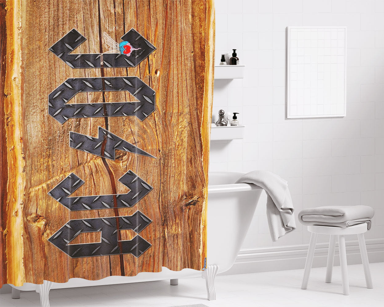 Acdc Custom Bathroom Shower Curtain Fabric Waterproof | 66 X 72 Inch