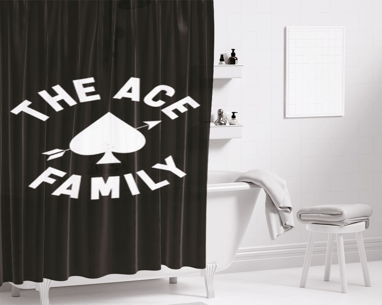 Ace And Ruffy Bathroom Shower Curtain Fabric Waterproof | 66 X 72 Inch