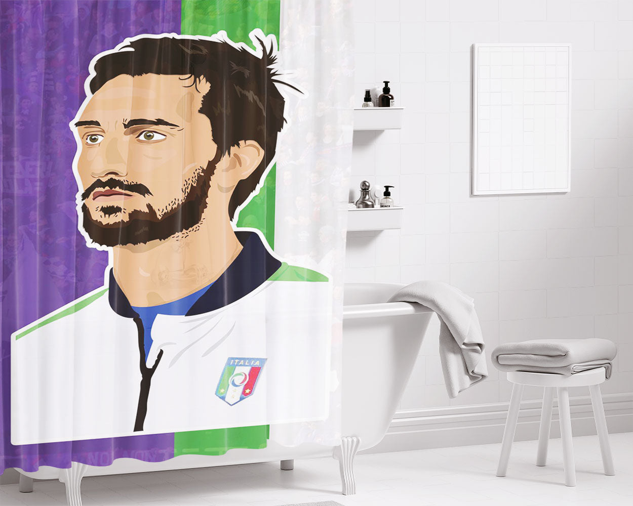 Ace Shirohige Tatto Bathroom Shower Curtain Fabric Waterproof | 66 X 72 Inch