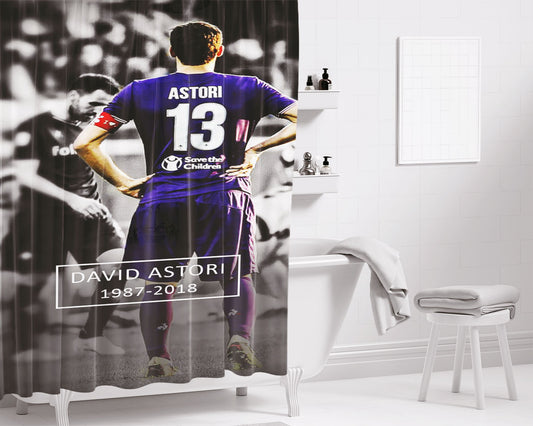 Acf Fiorentina Davide Astori Artwork Bathroom Shower Curtain Fabric Waterproof | 66 X 72 Inch