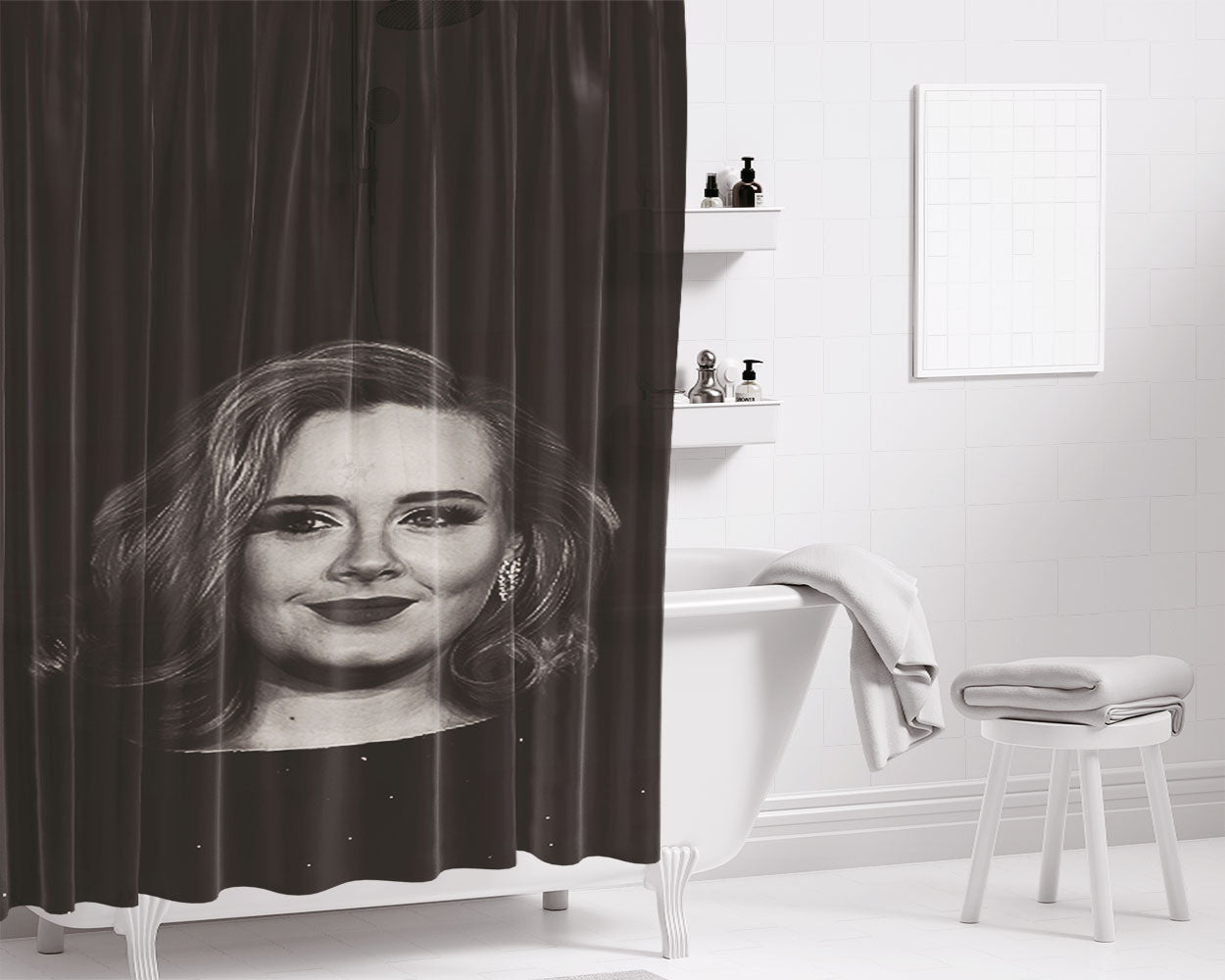 Adele Lockscreen Bathroom Shower Curtain Fabric Waterproof | 66 X 72 Inch