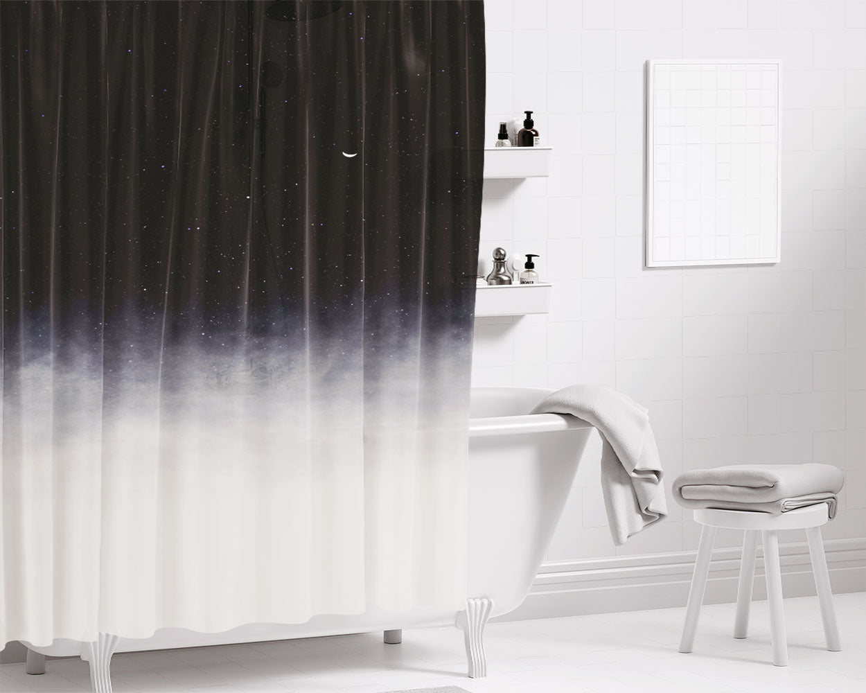 After Mermaid Swimming Bathroom Shower Curtain Fabric Waterproof | 66 X 72 Inch