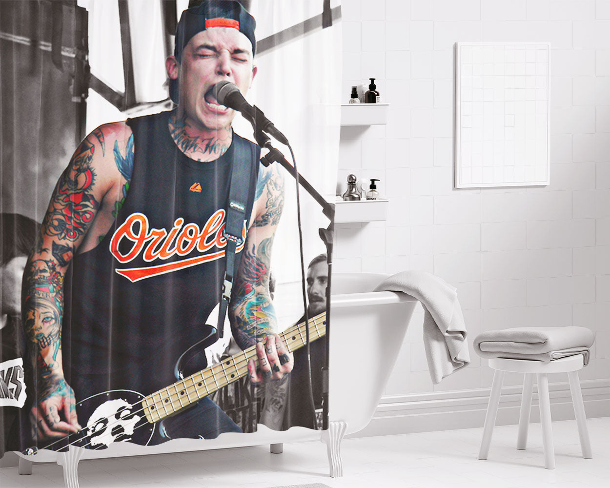 Ahren Stringer Perform Bathroom Shower Curtain Fabric Waterproof | 66 X 72 Inch