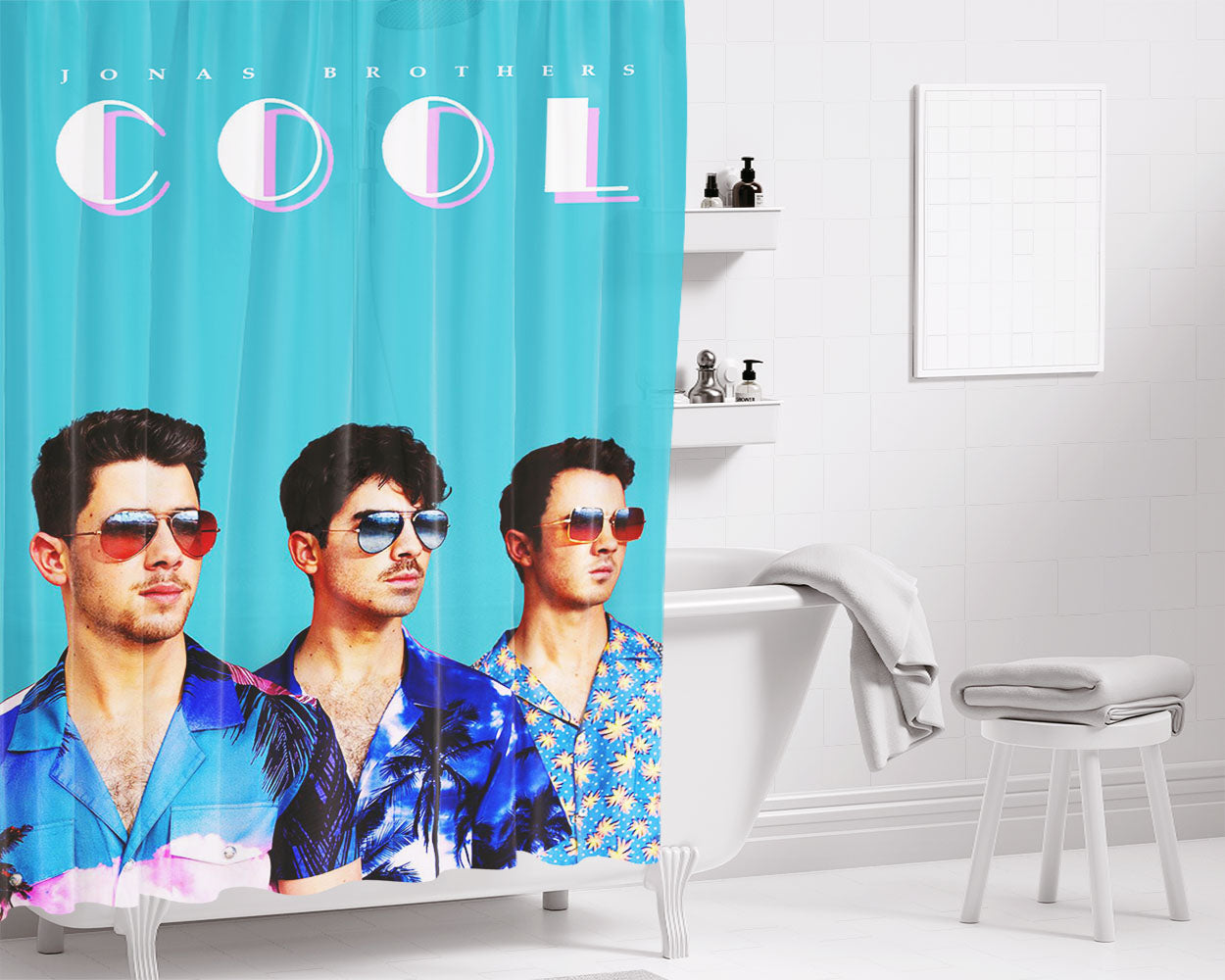 Jonas Brothers Cool Bathroom Shower Curtain Fabric Waterproof | 66 X 72 Inch