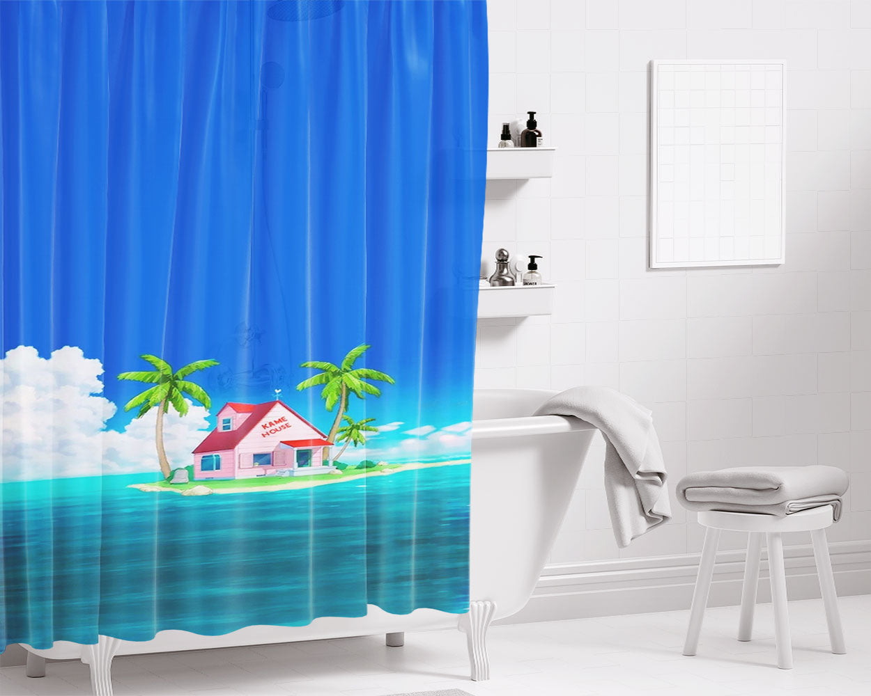 Kamado Tanjirou Dance Of The Fire God Bathroom Shower Curtain Fabric Waterproof | 66 X 72 Inch