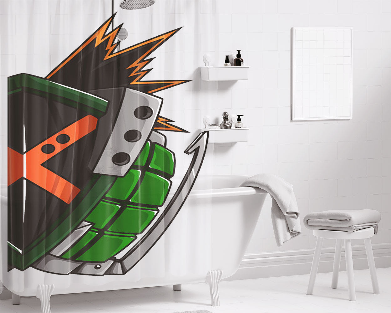 Katsuki Bakugo Boku No Hero Acad Bathroom Shower Curtain Fabric Waterproof | 66 X 72 Inch