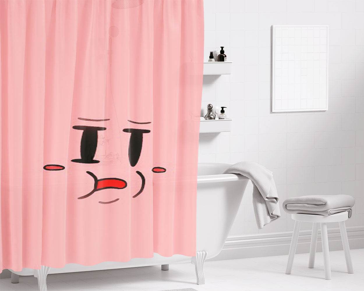 Kirby Dreamland And Friends Cool Fanart Bathroom Shower Curtain Fabric Waterproof | 66 X 72 Inch