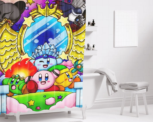 Kirby Return To Dreamland Fanart Bathroom Shower Curtain Fabric Waterproof | 66 X 72 Inch